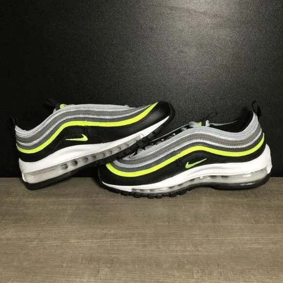 Nike Air Max 97 GS Platinum Black Volt Sneakers 921522-030 Youth Size 4Y