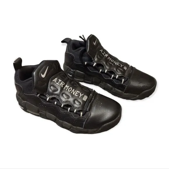 Nike Air More Money Black Sneakers 7 Youth Womens 8.5