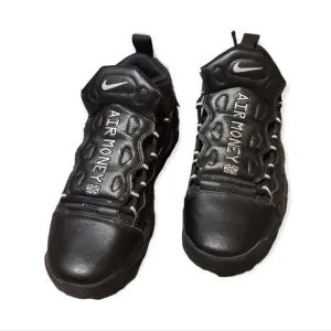 Nike Air More Money Black Sneakers 7 Youth Womens 8.5