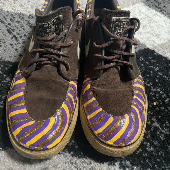 Nike SB Stefan Janoski Velvet Brown Mens Sneakers Custom LA Lakers Design Sz 8