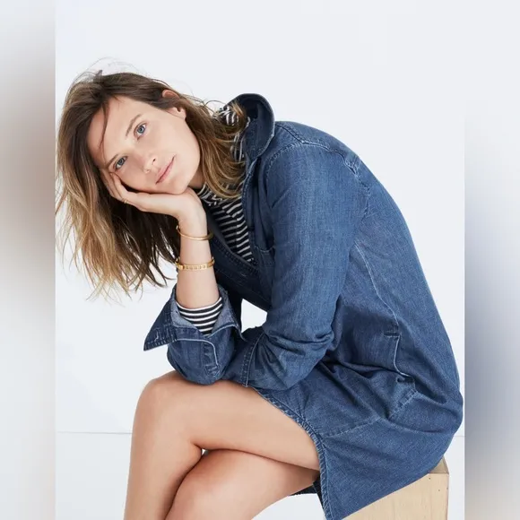 NWOT Madewell Denim Popover Shirtdress - Medium - Ian Wash