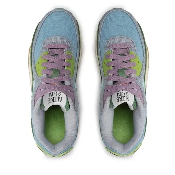 NWOT Nike Air Max 90 SE 'Sun Club Blue Tree-line Sneakers Size 10.5