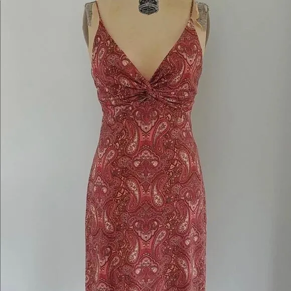 NWT LAUNDRY Paisley Print Coral Slip Lined Dress Women's Size 8