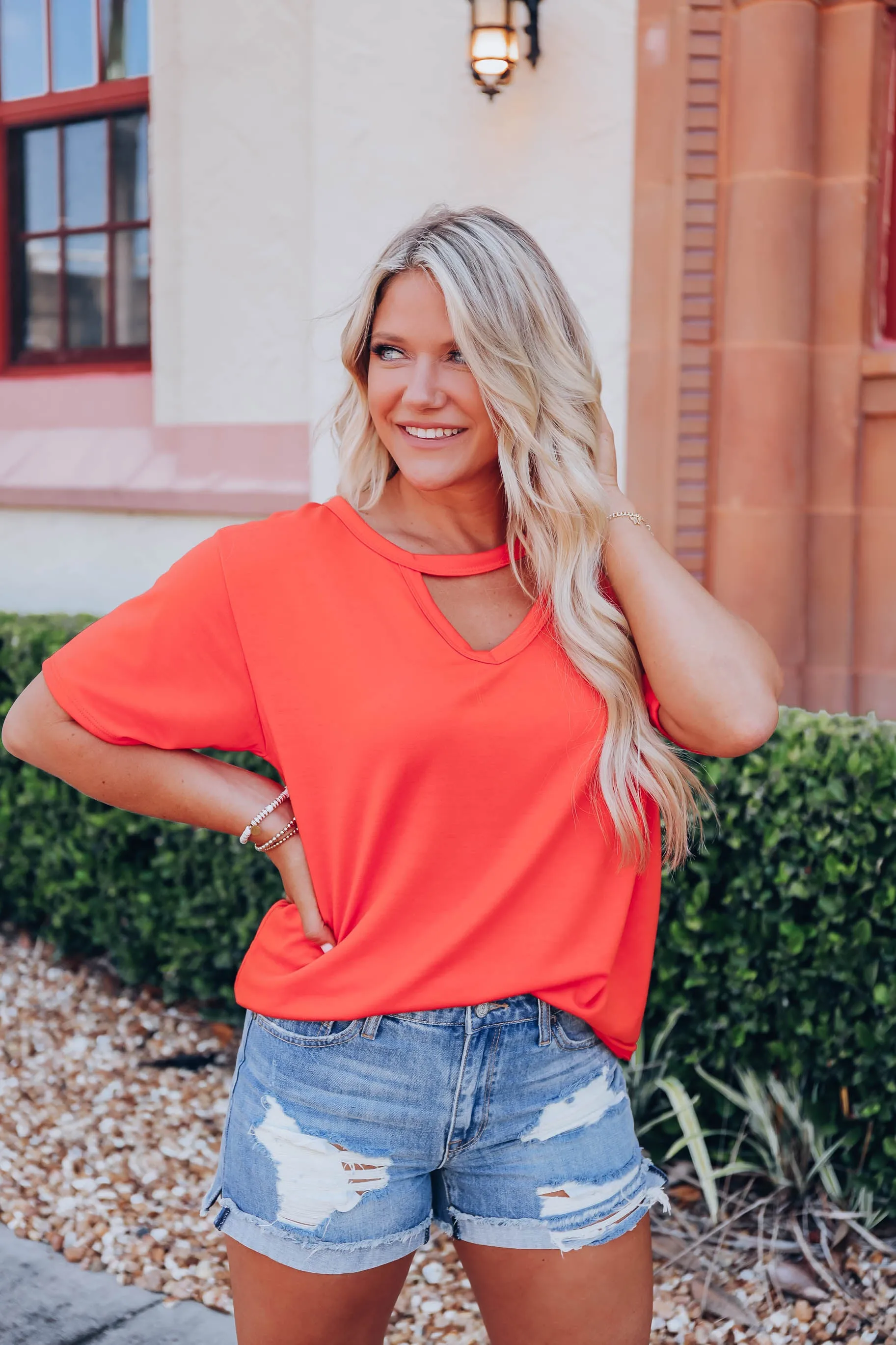 Orange Blossom Key Hole Top