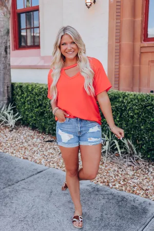 Orange Blossom Key Hole Top