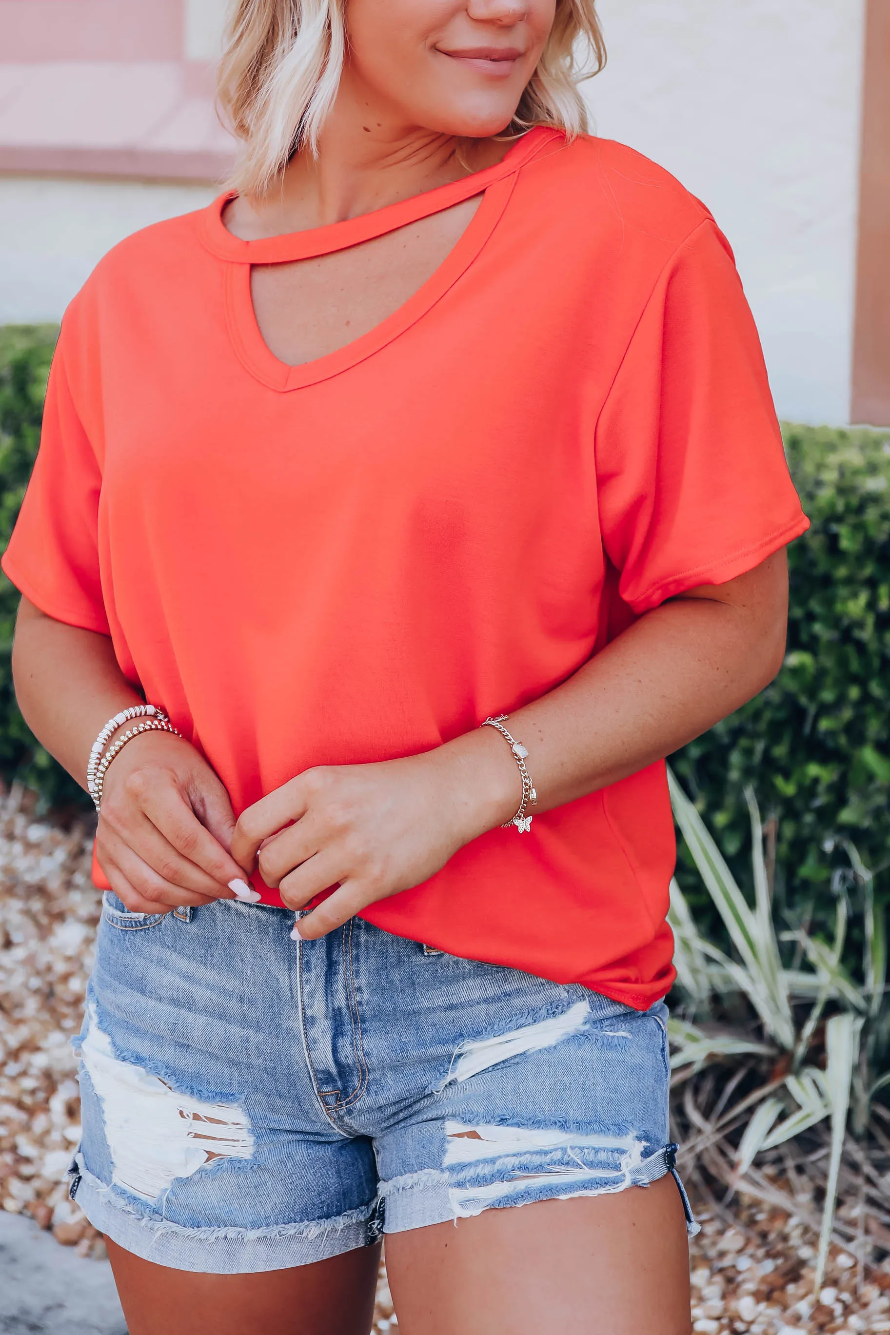 Orange Blossom Key Hole Top