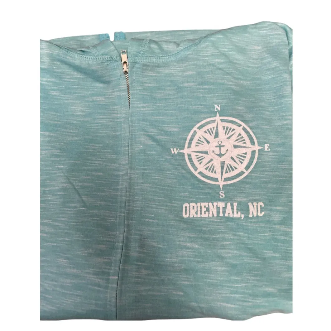 Oriental Compass Slub Zipper Hoodie