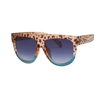 Oversized Shield Style Sunglasses with Rivet Detail