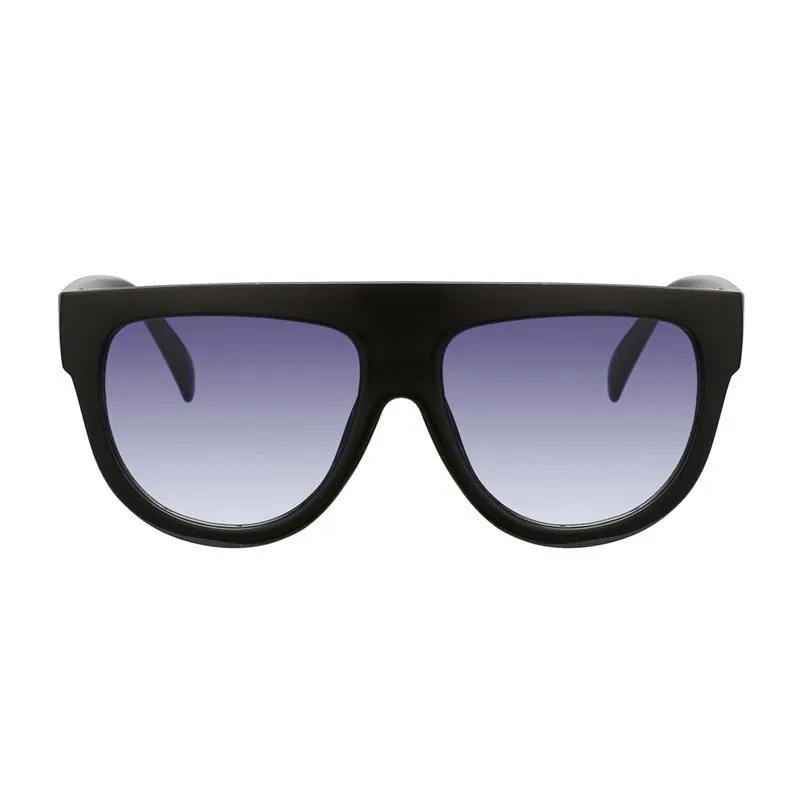 Oversized Shield Style Sunglasses with Rivet Detail