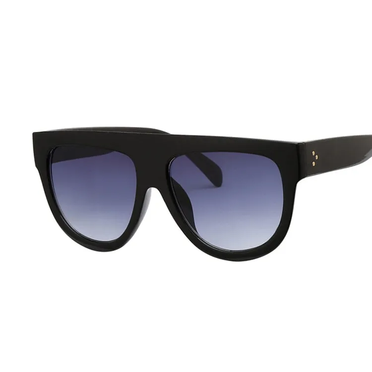 Oversized Shield Style Sunglasses with Rivet Detail