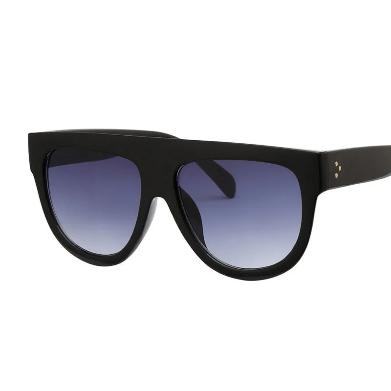 Oversized Shield Style Sunglasses with Rivet Detail