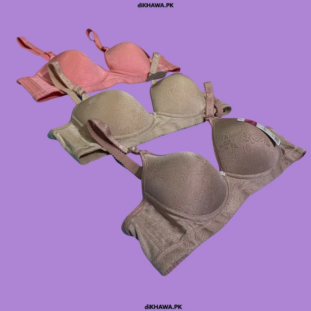 Pack off 3 Women Soft Comfortable Padded Bra - Off White 2021