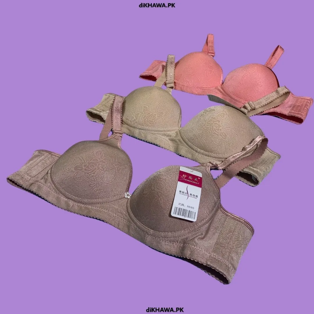 Pack off 3 Women Soft Comfortable Padded Bra - Off White 2021