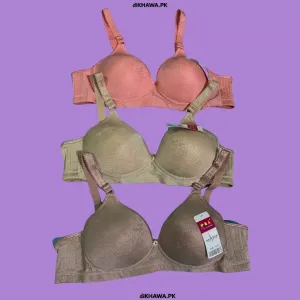 Pack off 3 Women Soft Comfortable Padded Bra - Off White 2021