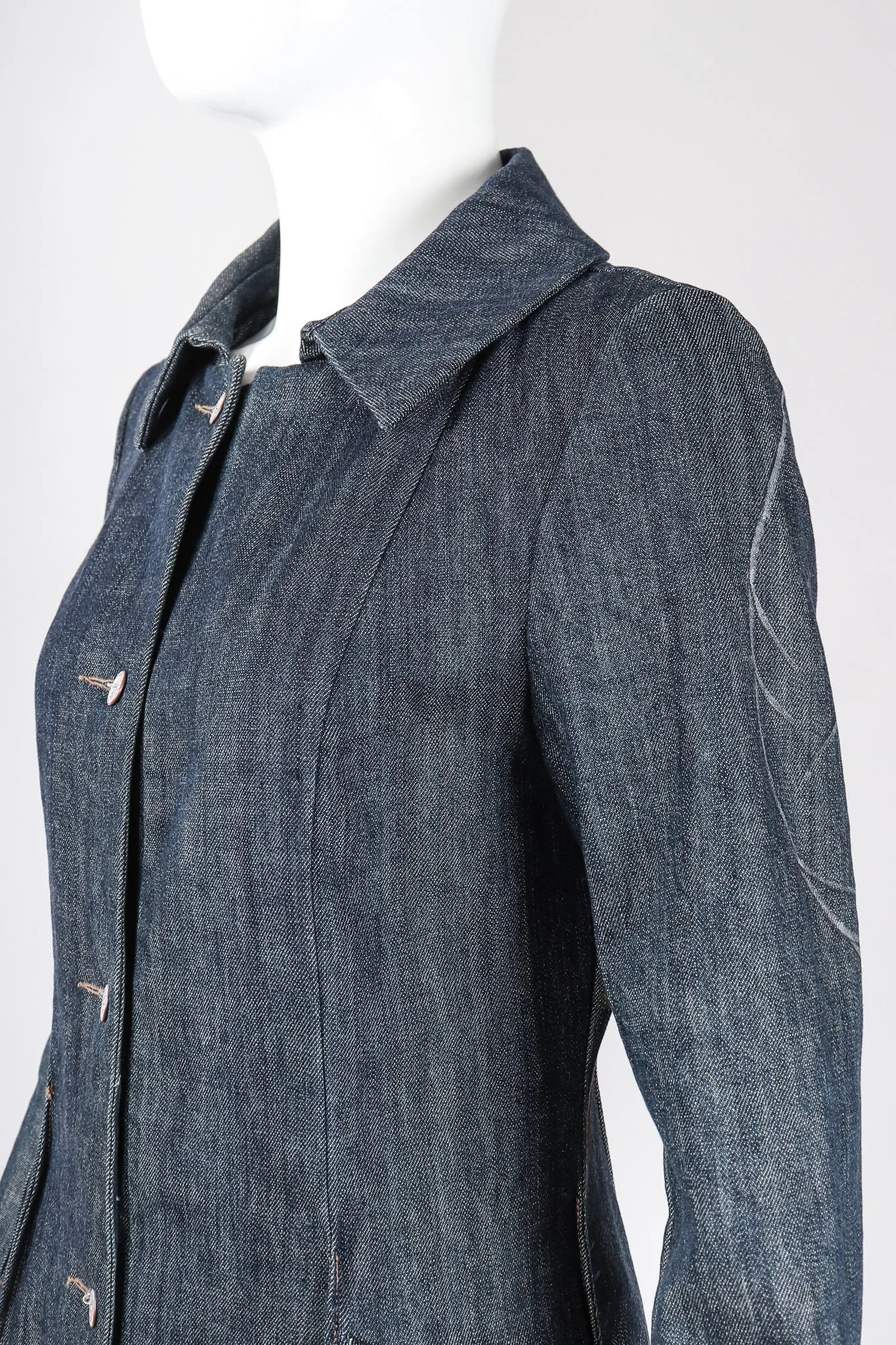 Painted Denim Princess Coat