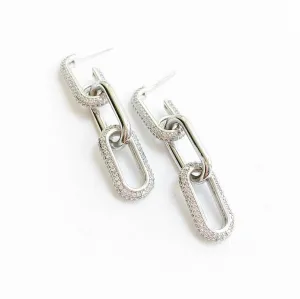 Pavé Silver Statement Earrings