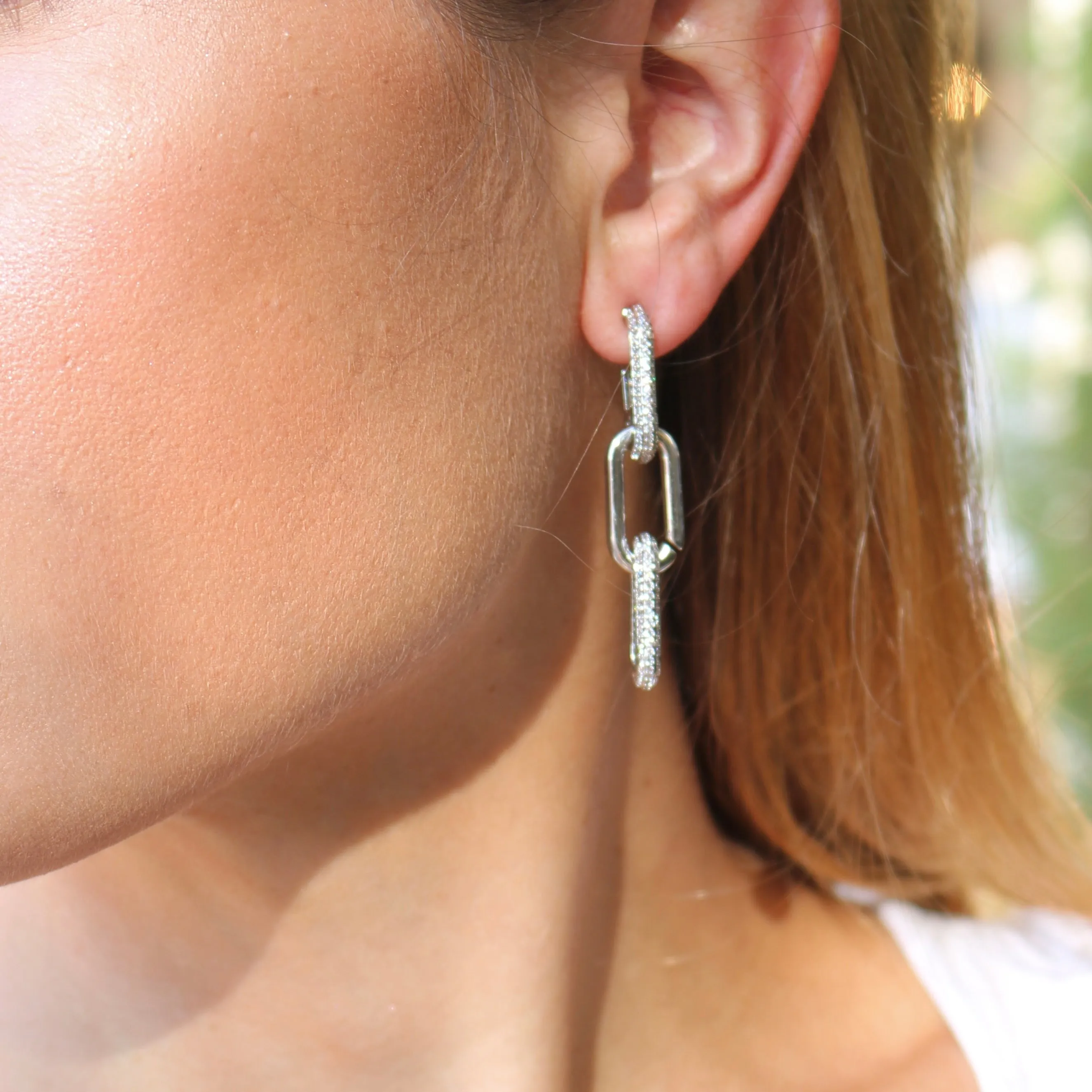 Pavé Silver Statement Earrings