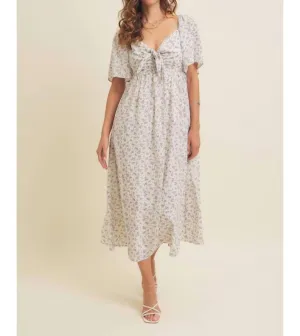 Perfect Breeze Floral Midi Dress In Lavender