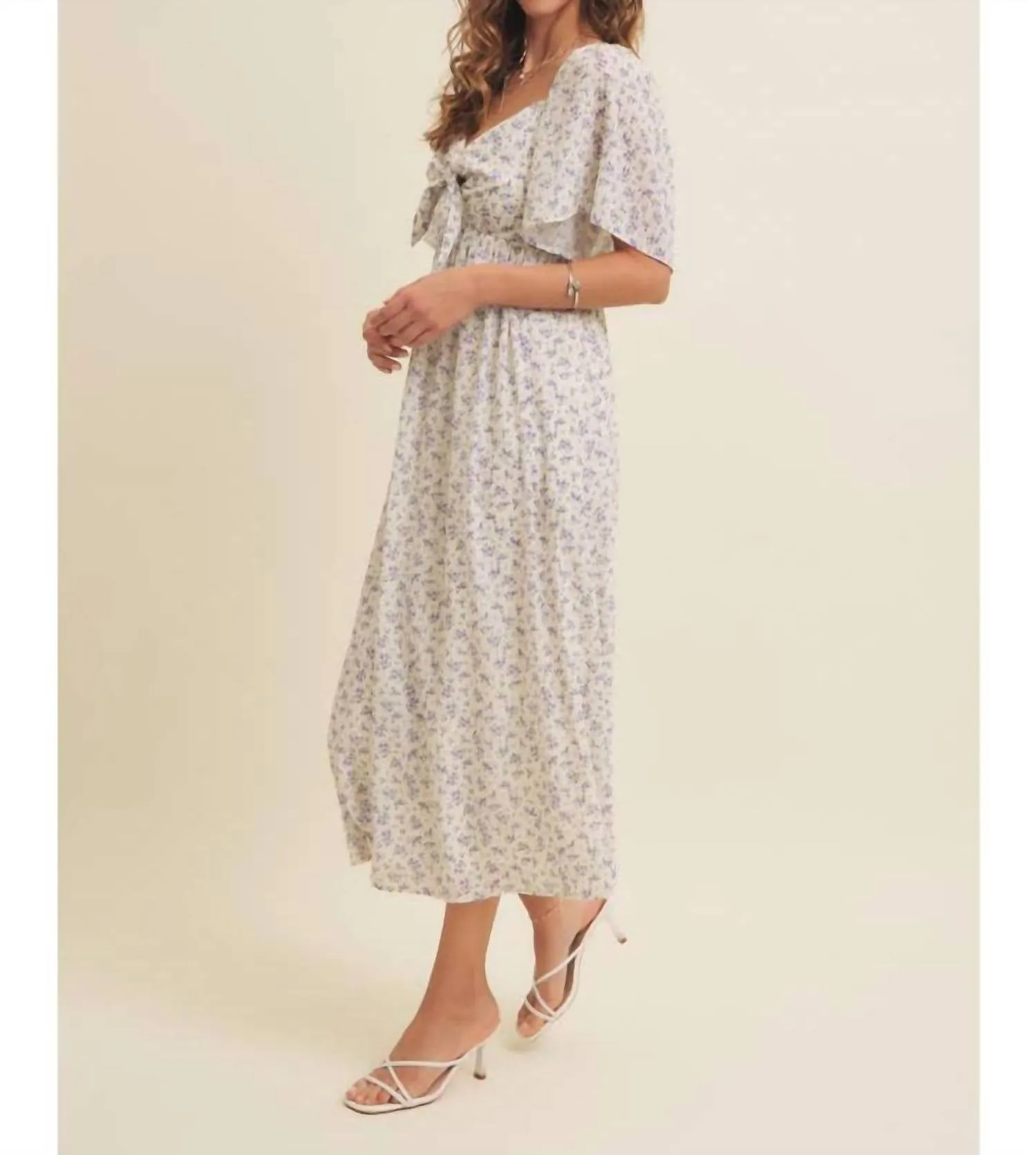 Perfect Breeze Floral Midi Dress In Lavender