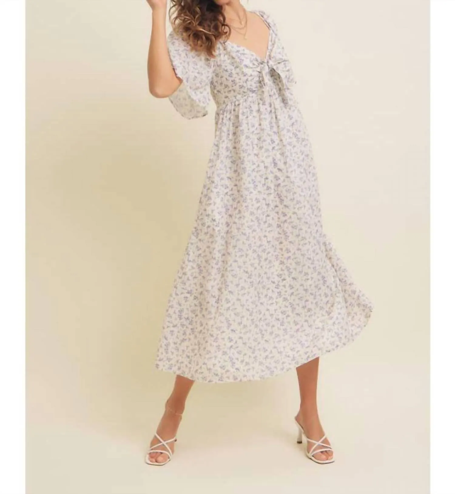 Perfect Breeze Floral Midi Dress In Lavender
