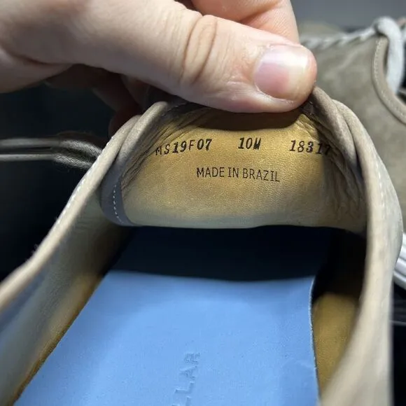 Peter Millar Summer Sneakers Tan MS19F07 Nubuck Shoes Made in Brazil Size 10