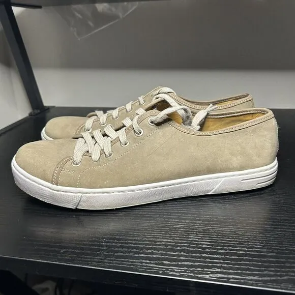 Peter Millar Summer Sneakers Tan MS19F07 Nubuck Shoes Made in Brazil Size 10