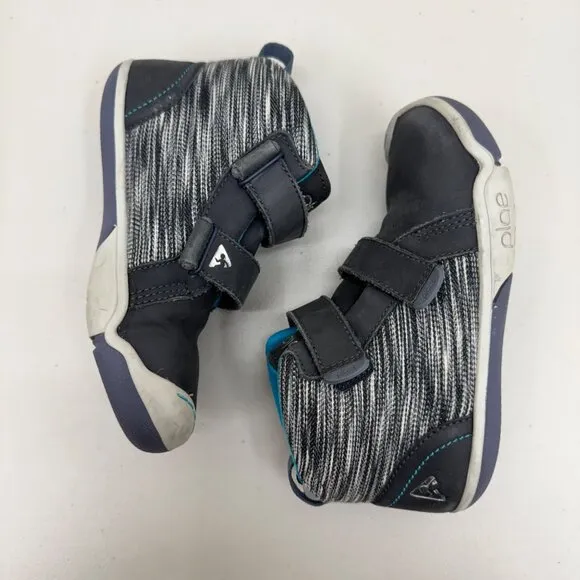Plae Max Navy Blue Leather No Tie Hook &amp; Loop Sneakers 105031-033 Kids size 12.5