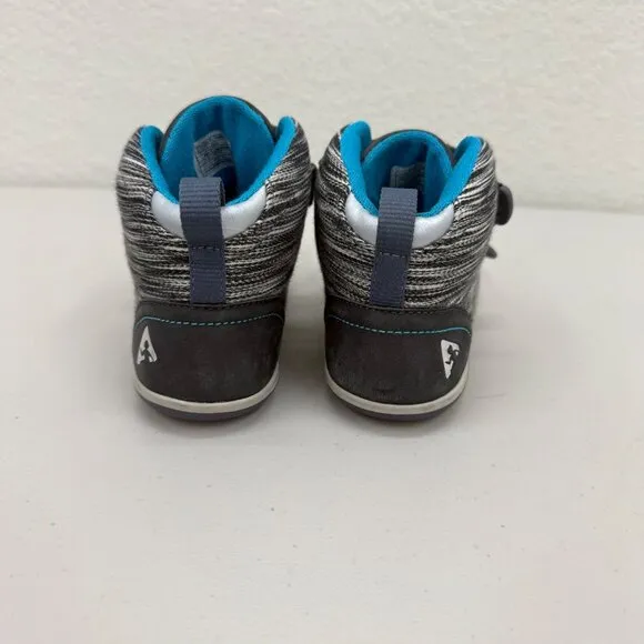 Plae Max Navy Blue Leather No Tie Hook &amp; Loop Sneakers 105031-033 Kids size 12.5