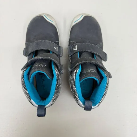 Plae Max Navy Blue Leather No Tie Hook &amp; Loop Sneakers 105031-033 Kids size 12.5