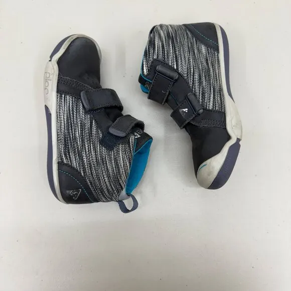 Plae Max Navy Blue Leather No Tie Hook &amp; Loop Sneakers 105031-033 Kids size 12.5