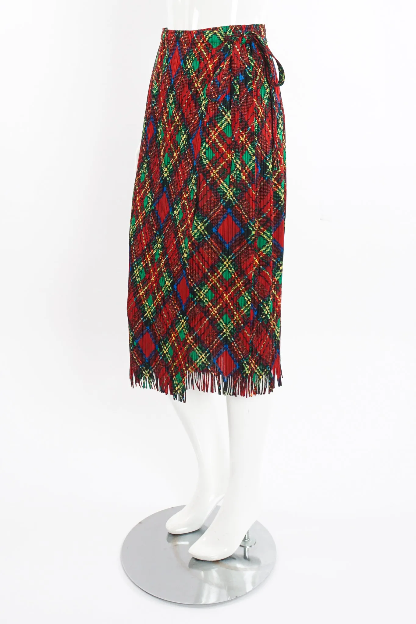 Plaid Print Wrap Skirt