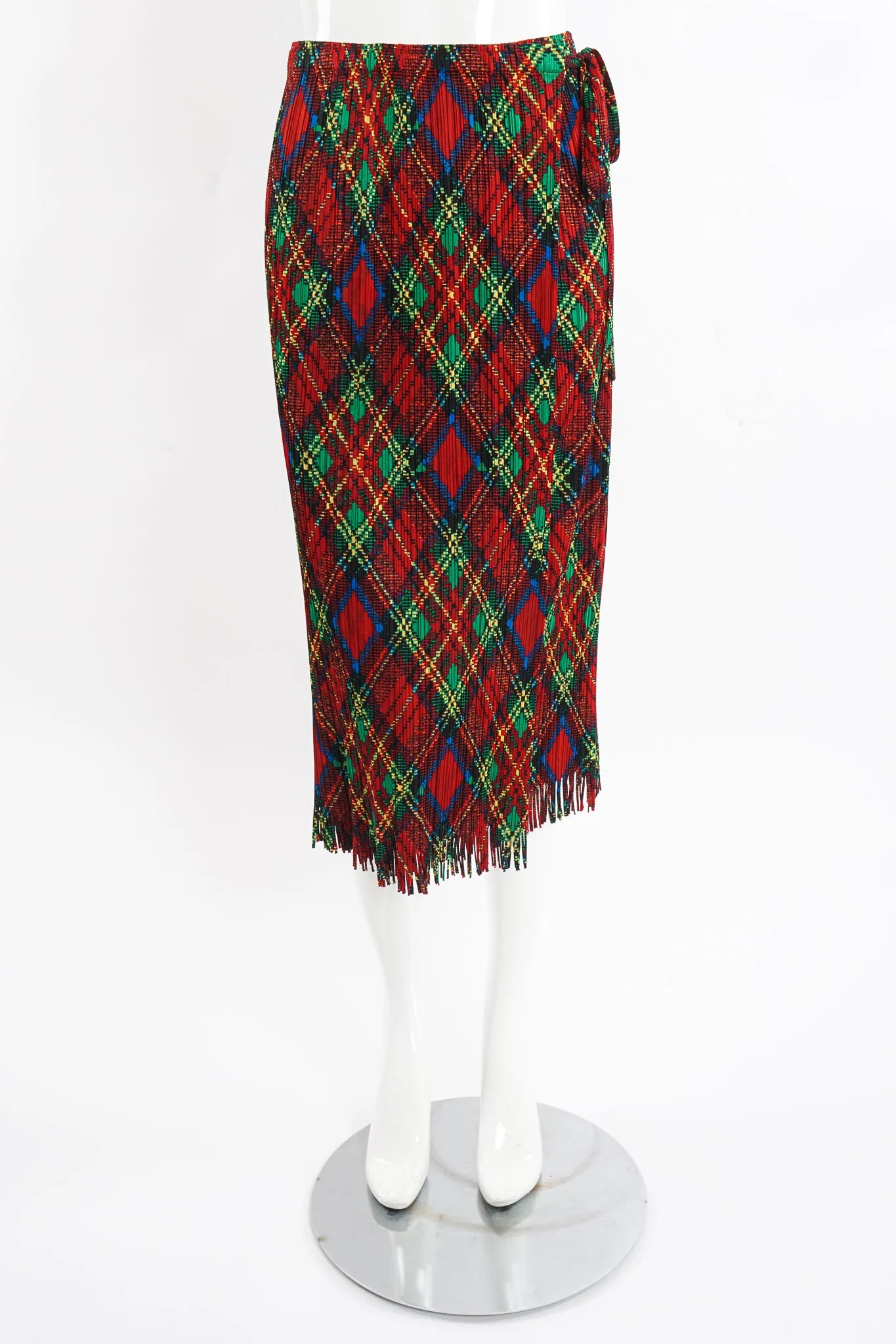 Plaid Print Wrap Skirt