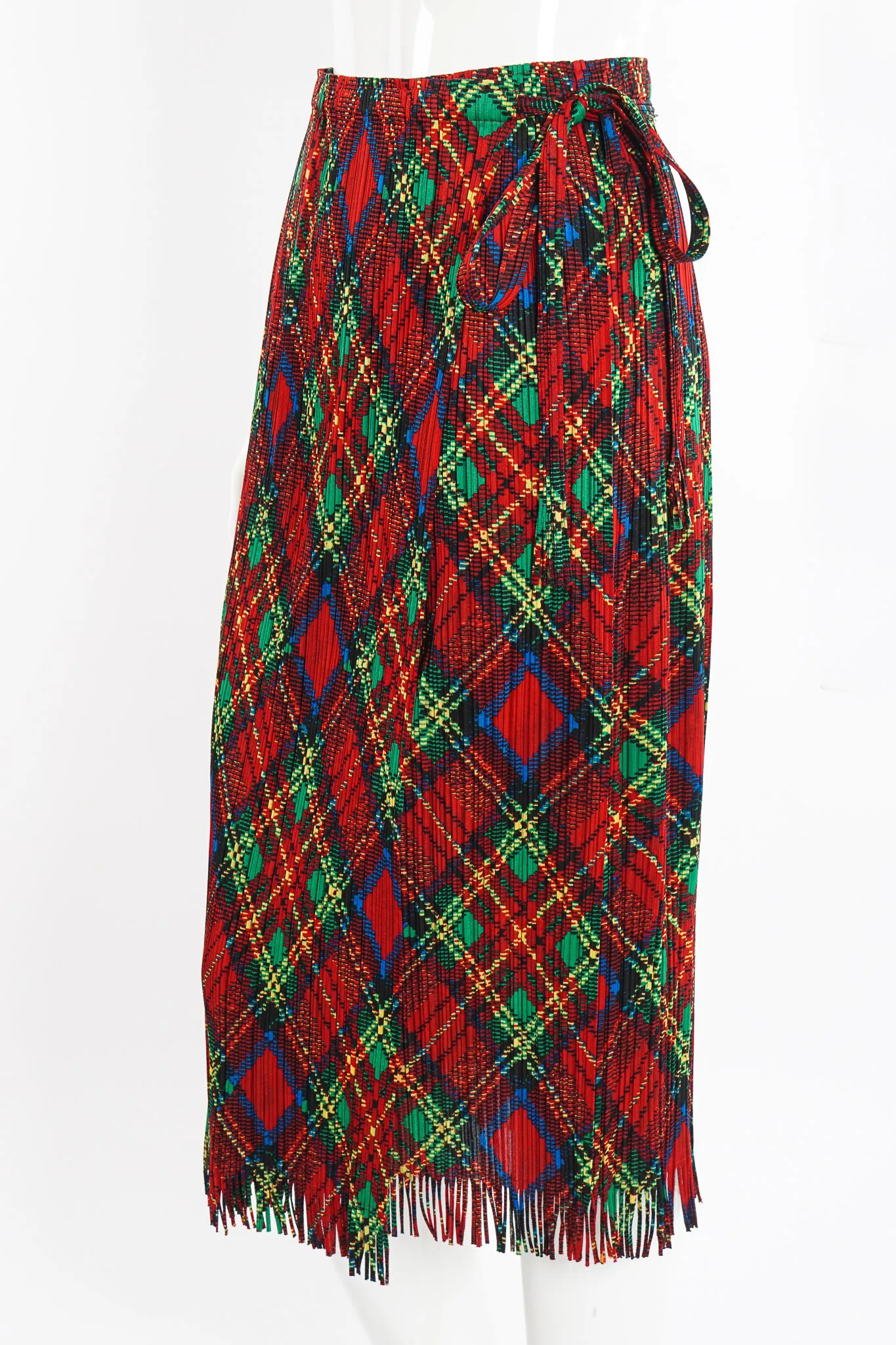 Plaid Print Wrap Skirt