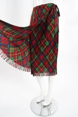 Plaid Print Wrap Skirt