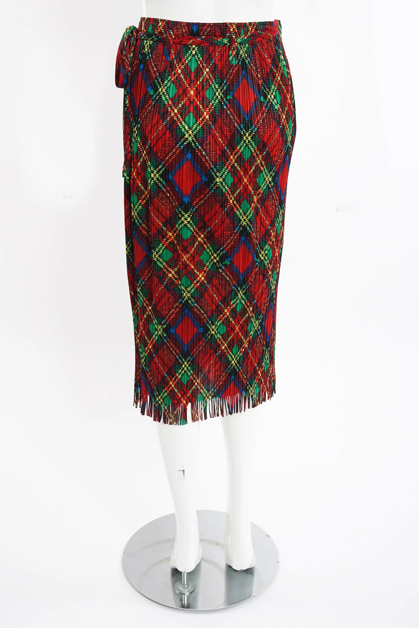 Plaid Print Wrap Skirt