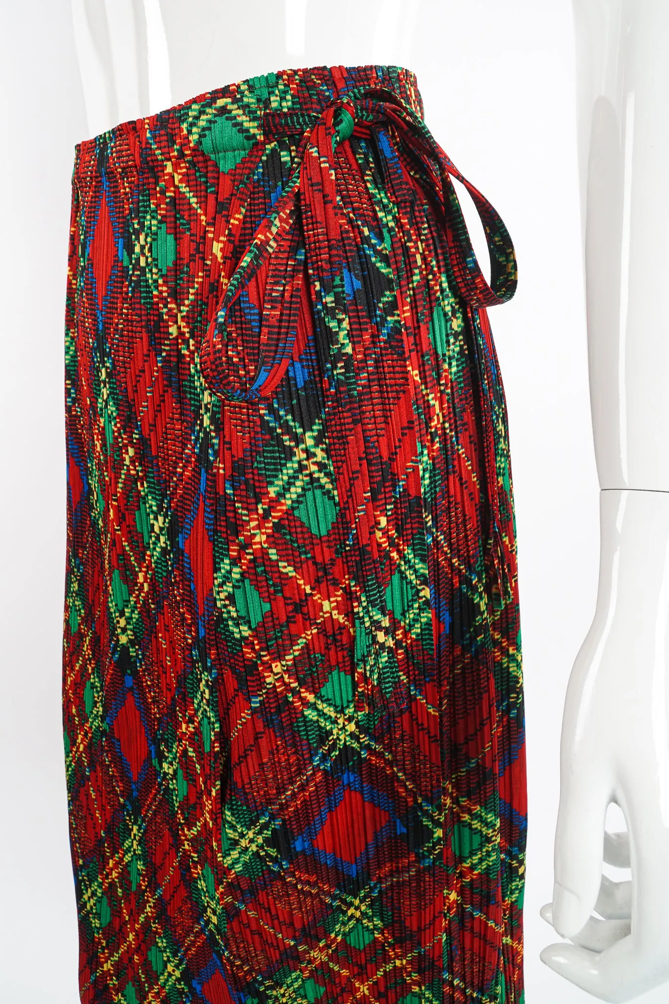 Plaid Print Wrap Skirt