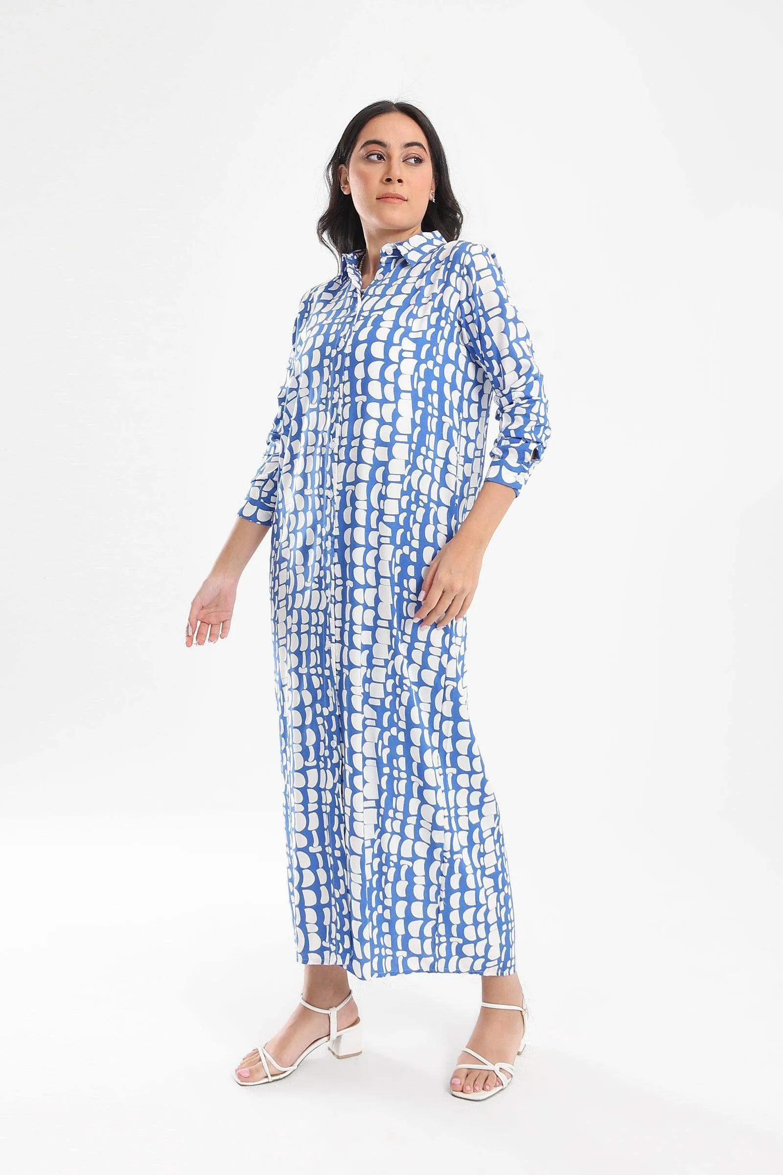 Printed Pattern Shirt Dress
