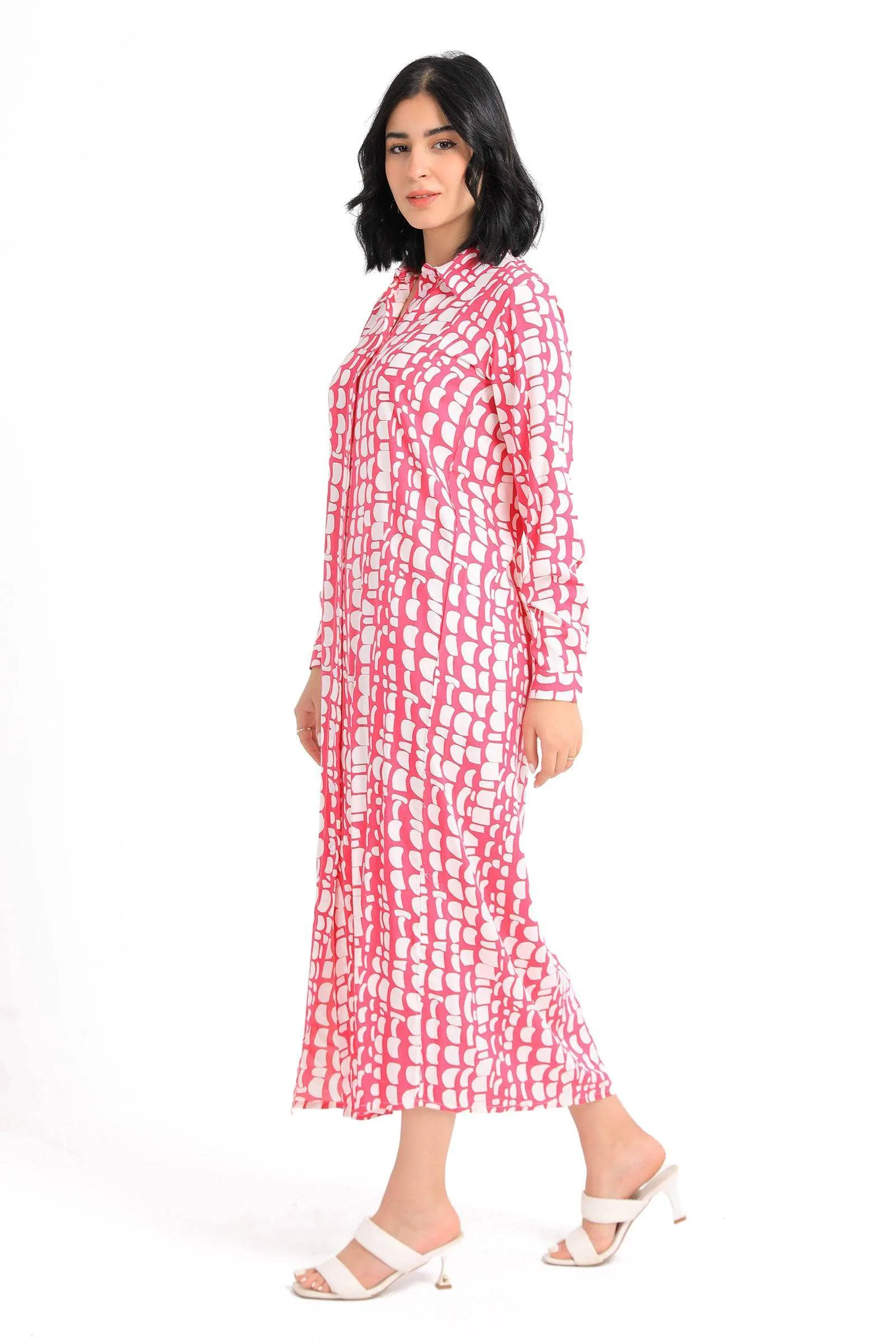 Printed Pattern Shirt Dress