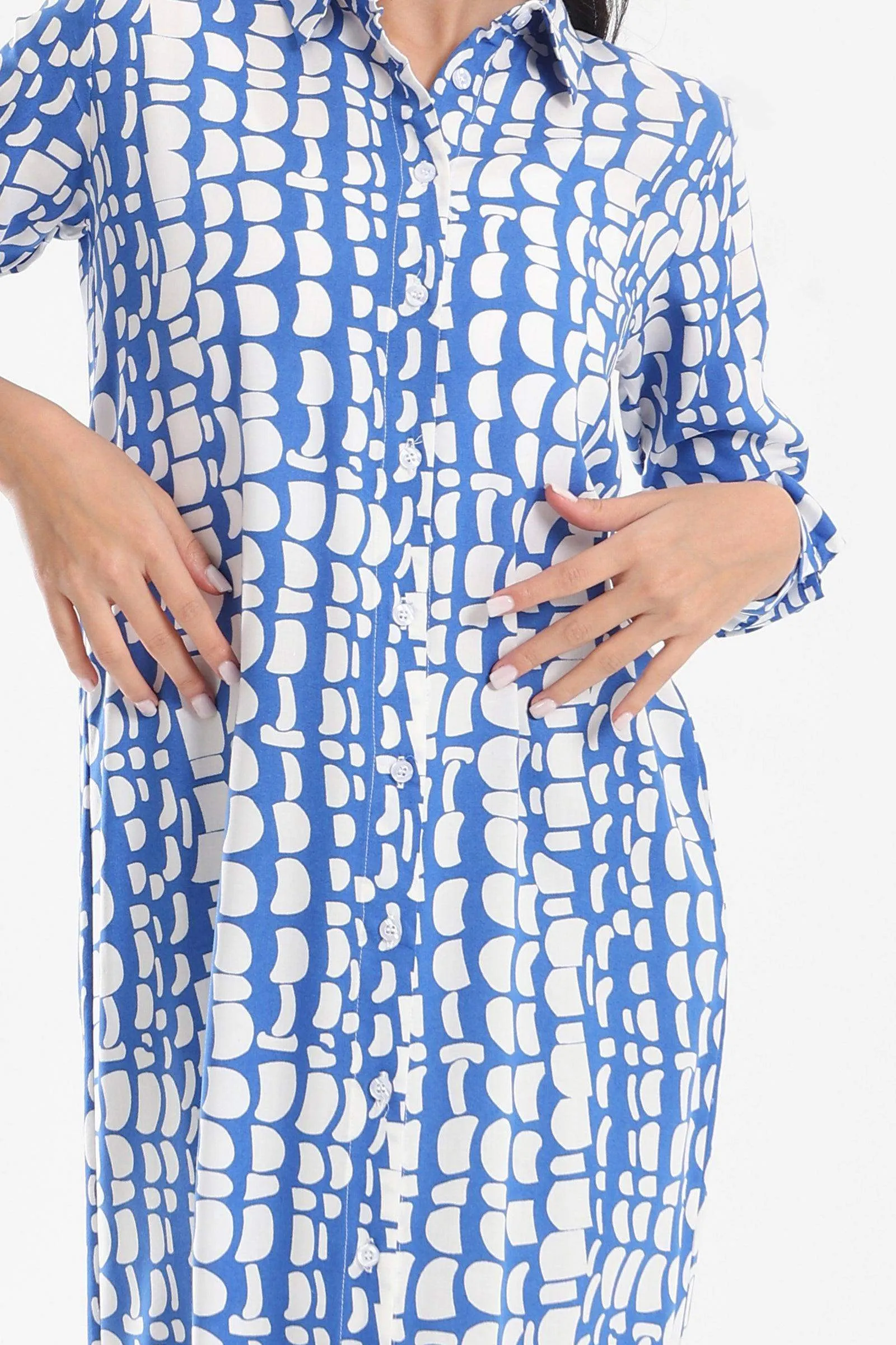 Printed Pattern Shirt Dress