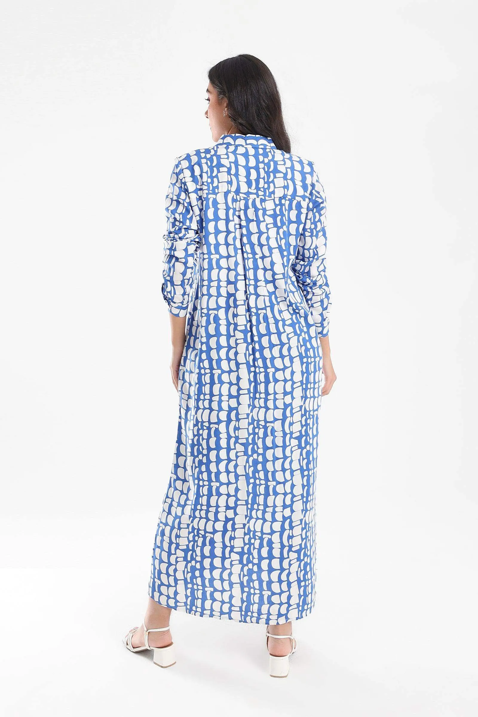 Printed Pattern Shirt Dress