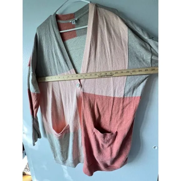 Pure jill Women's Cardigan long sleeve cotton comfortable  front pockets Size XL