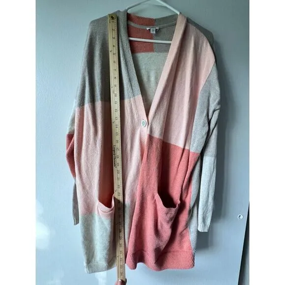 Pure jill Women's Cardigan long sleeve cotton comfortable  front pockets Size XL