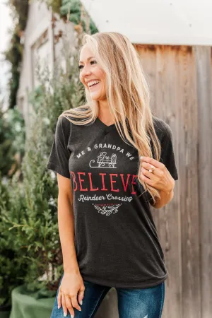 "Me & Grandpa We Believe" Graphic Tee- Charcoal