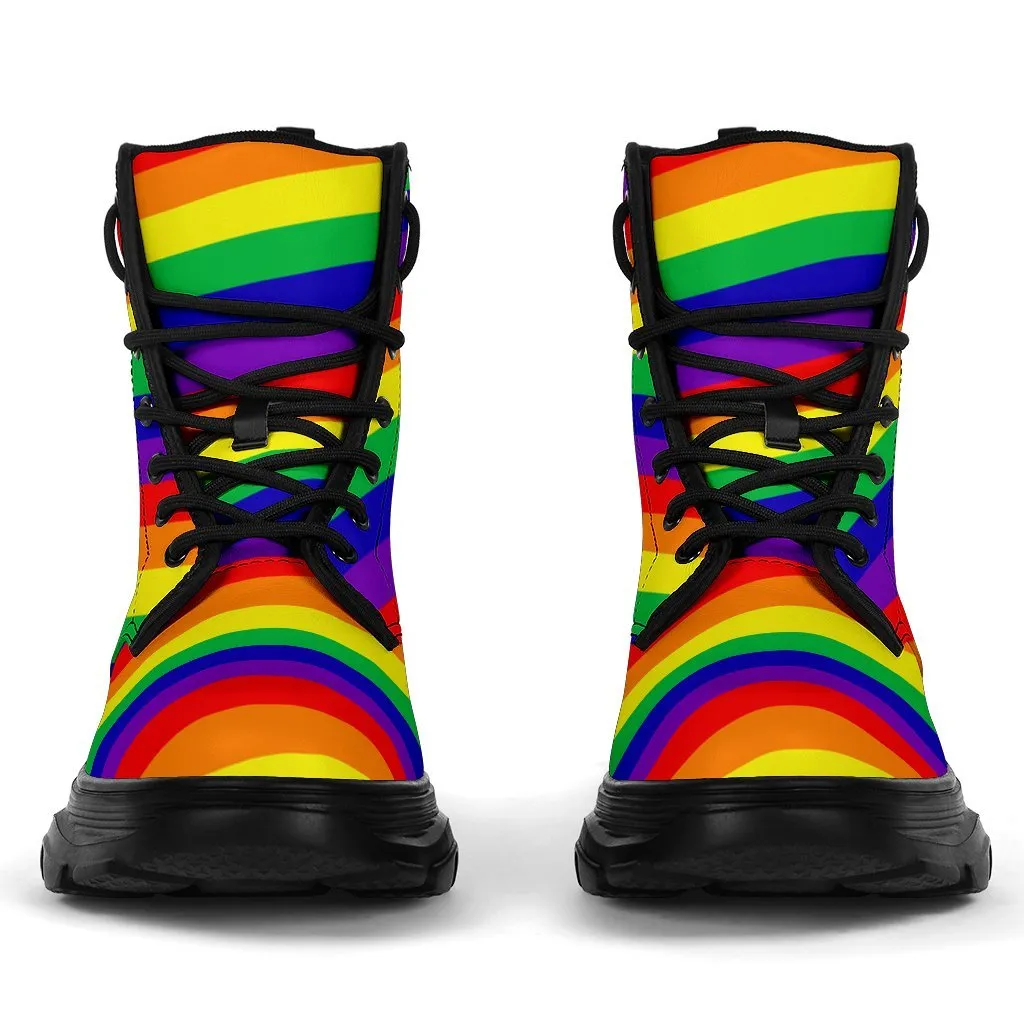 Rainbow Chunky Boots