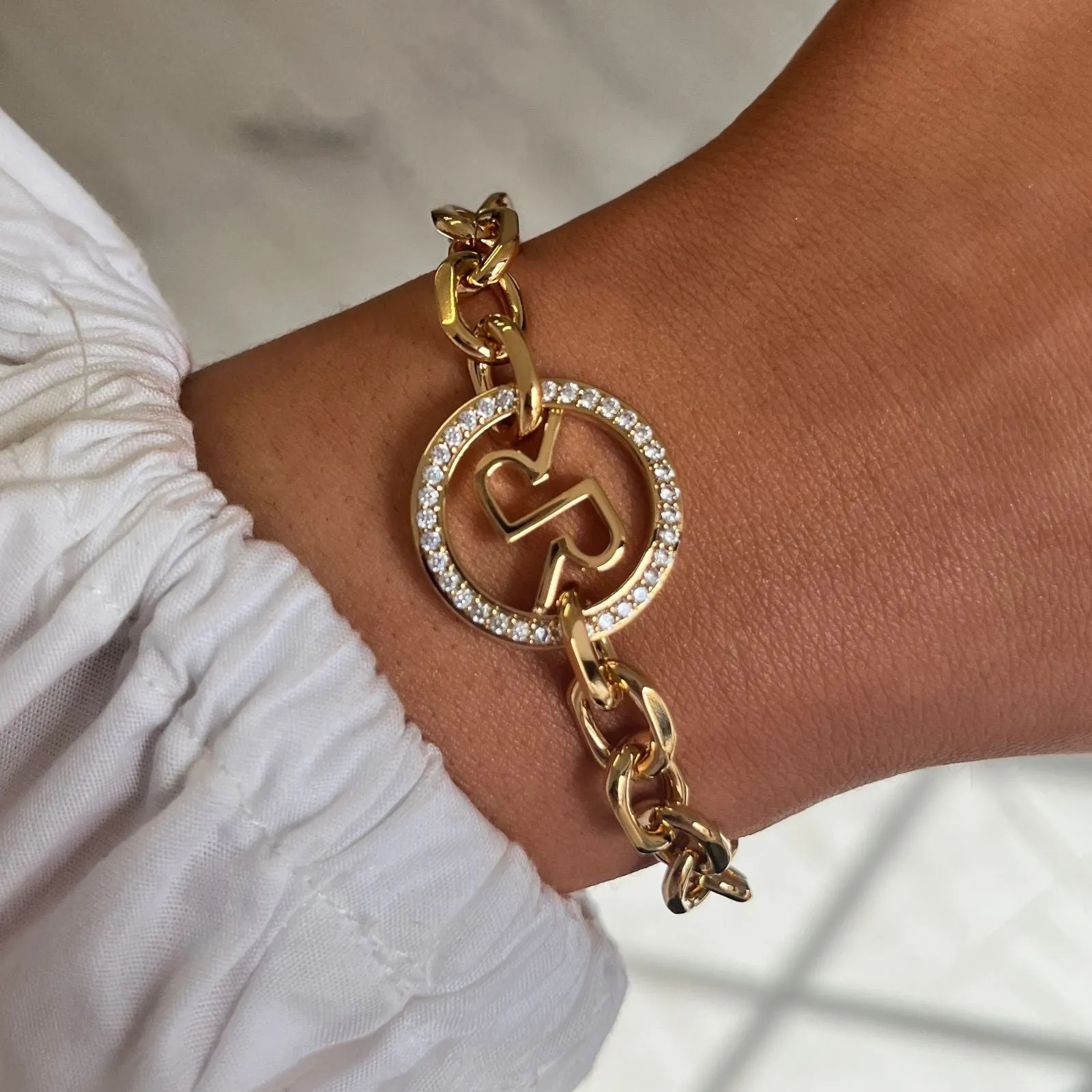 Rebecca Icon Gold Chunky Link Bracelet