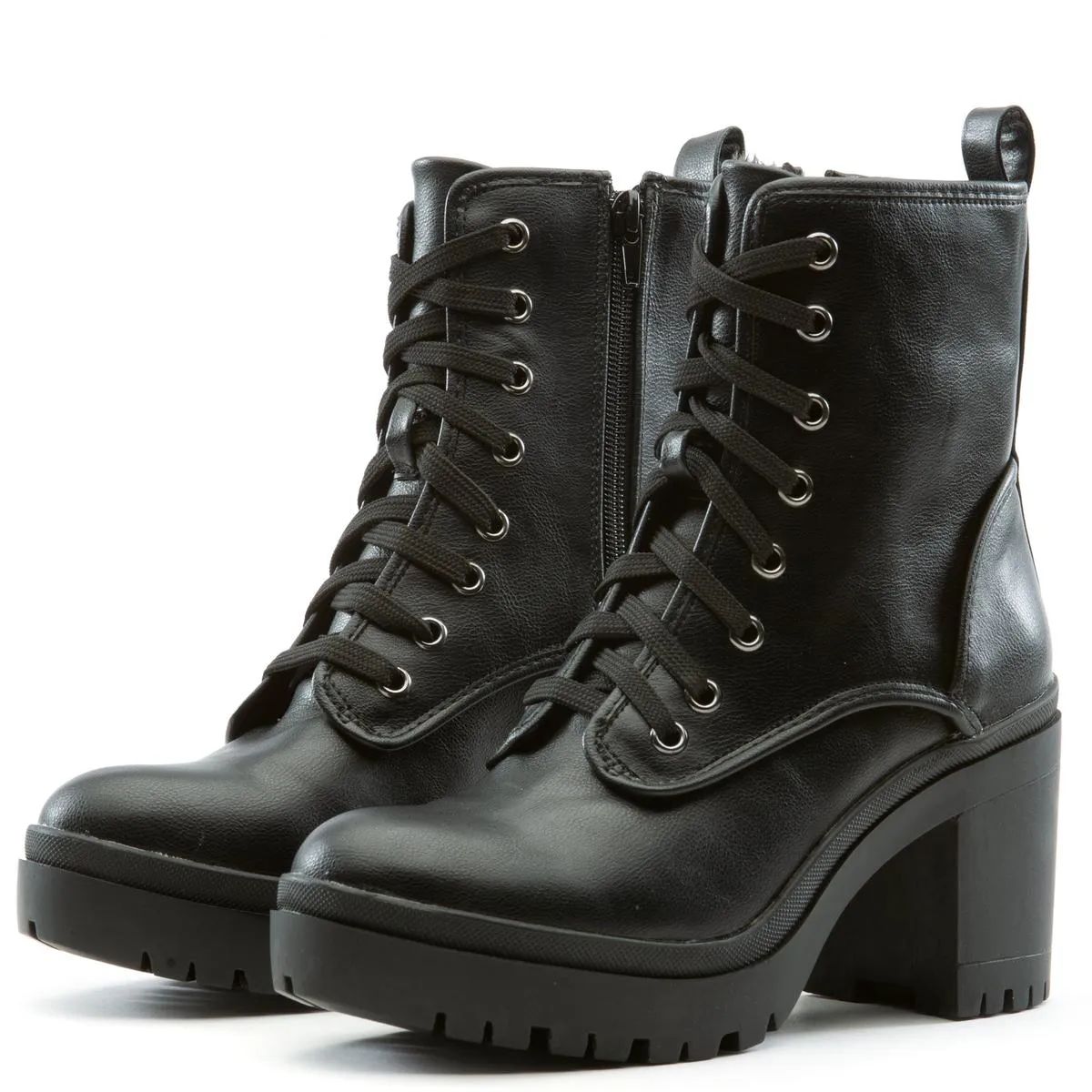 Regal-13 Chunky Lace Up Heel Bootie