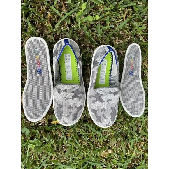 Rothy’s The Kids Sneaker Slip On Grey Camo Size 3