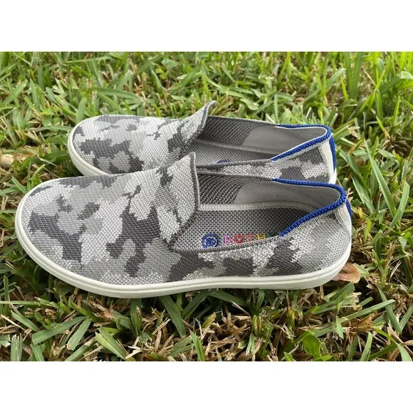Rothy’s The Kids Sneaker Slip On Grey Camo Size 3