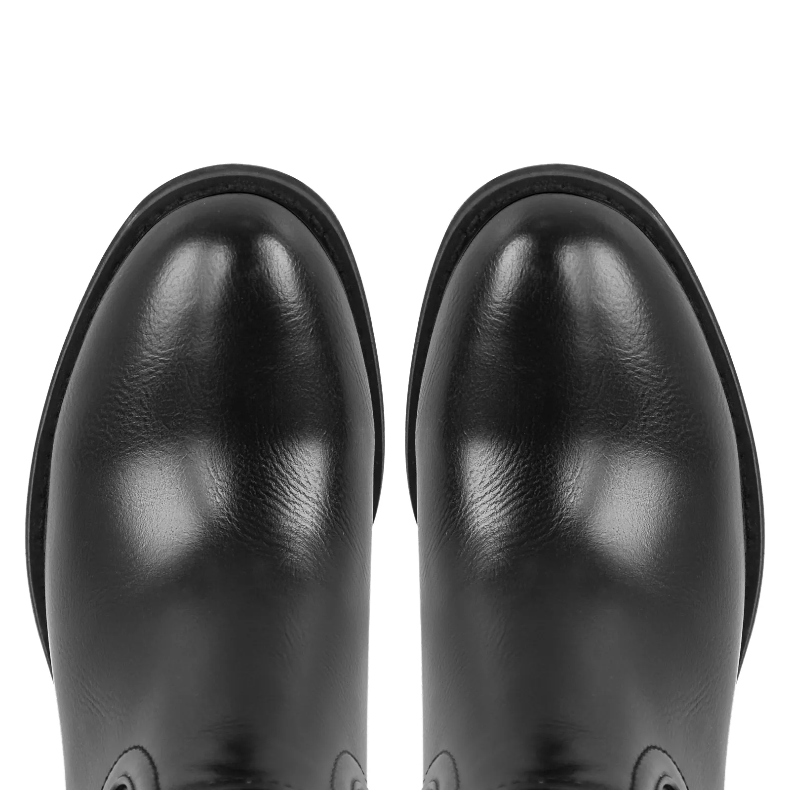 Round Toe Chunky Heel Mid-Calf Boots