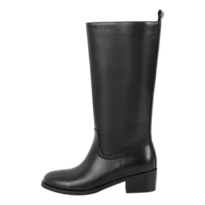 Round Toe Chunky Heel Mid-Calf Boots
